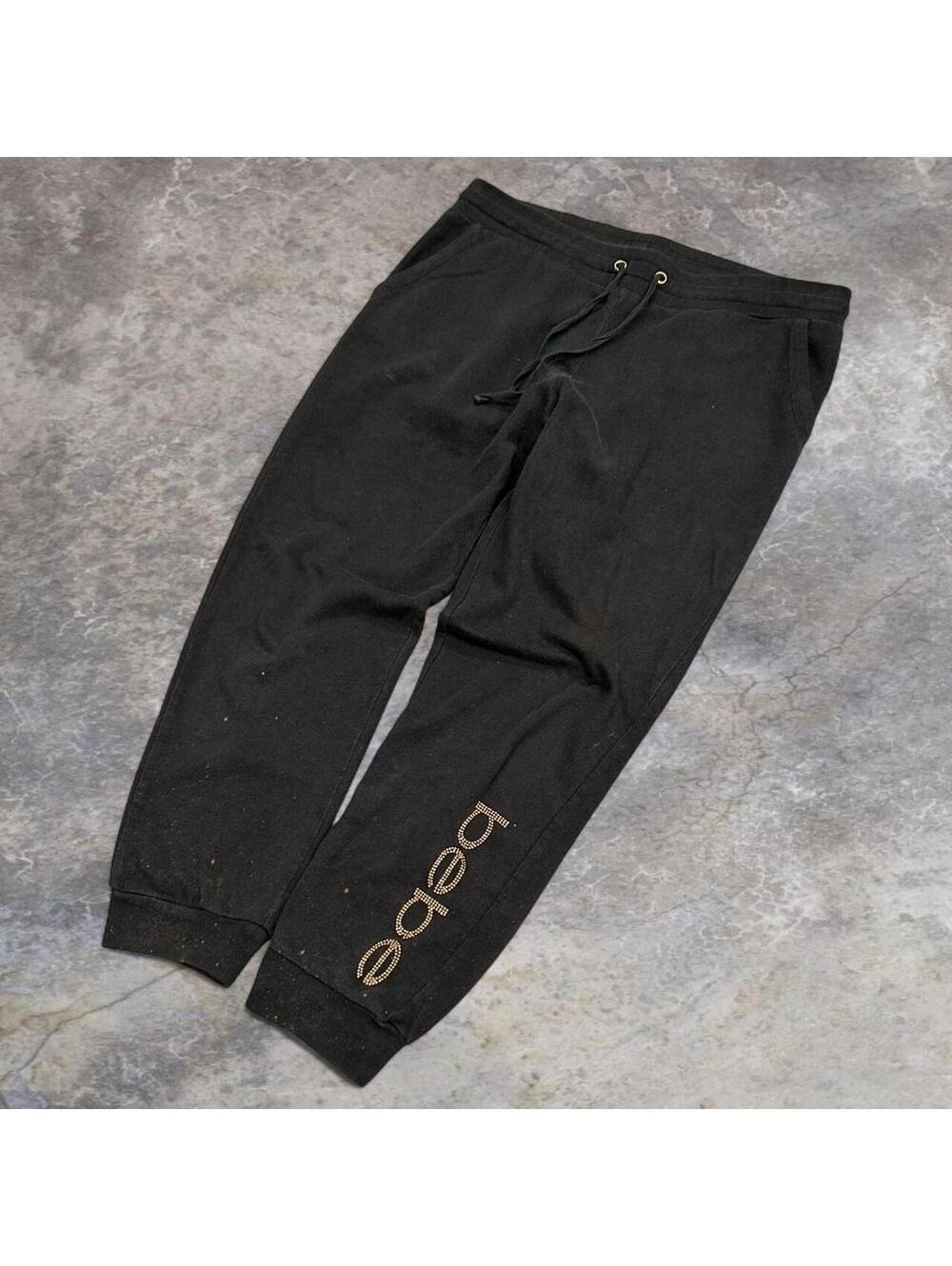 Bebe black sweatpants with gold logo Size L #loungewear #y2k